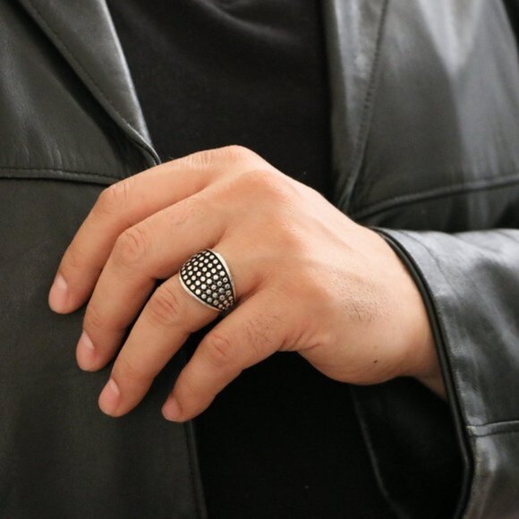 925 Sterling Silver Men's Points Rings GiftFor Him - Picture 3 of 8